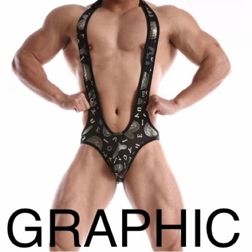 Mens Sexy Mesh Bodysuit Jockstrap Bodywear Underwear Wrestling Singlet L…